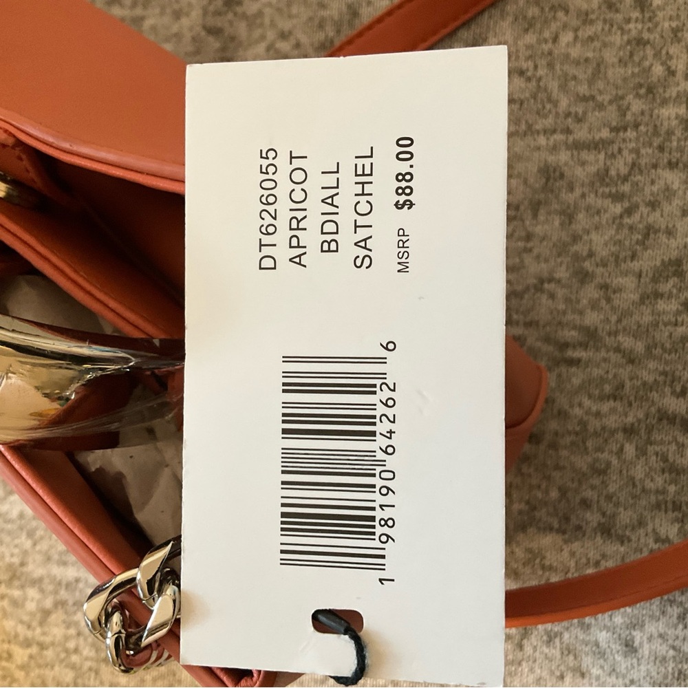 Steve Madden Apricot Crossbody Bag with Adjustable Strap Top Handle orange - Picture 10 of 10